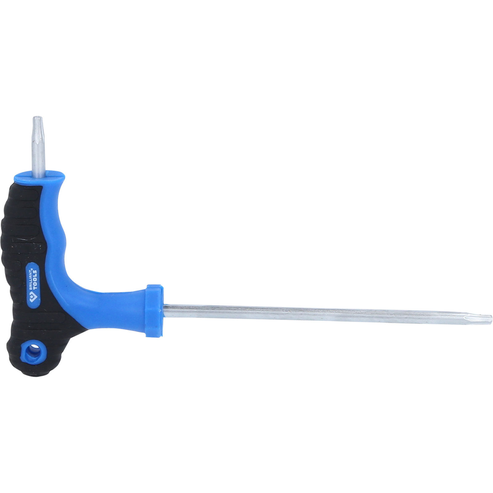 BRILLIANT TOOLS T-Griff-Torx® mit Stirnlochbohrung-Winkelstiftschlüssel T15 x 100 mm - BT041012