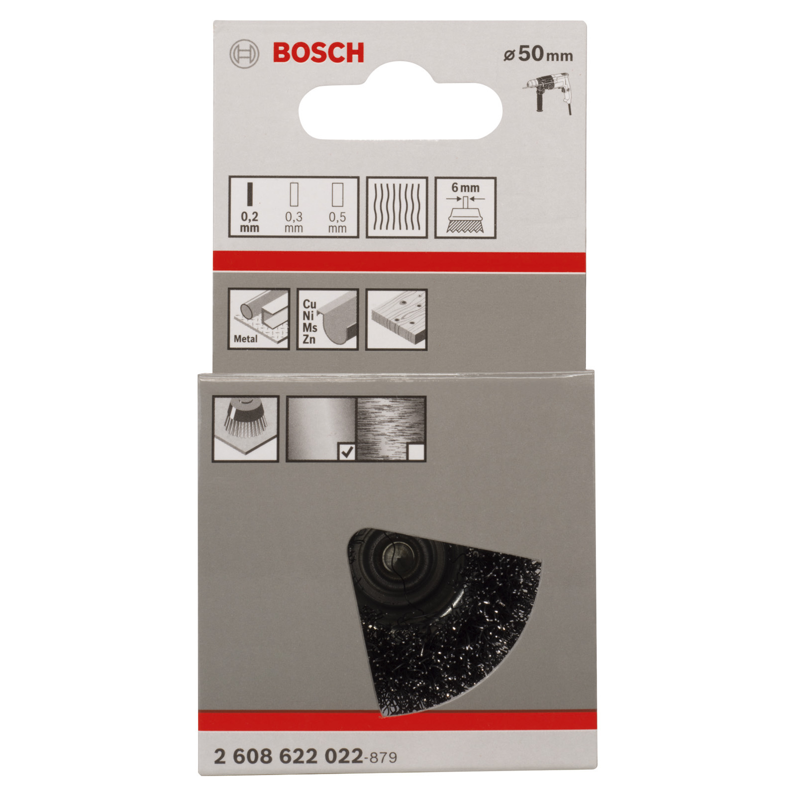 Bosch Topfbürste gewellter Stahldraht 0,2 x 50 mm - 2608622022