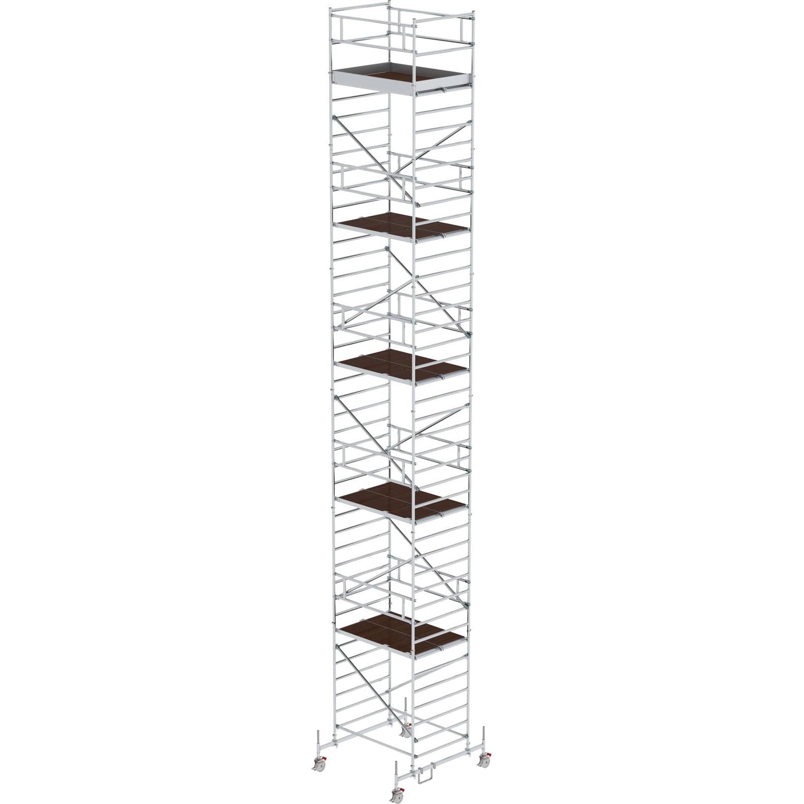 Günzburger Steigtechnik Rollgerüst 1,35 x 1,8 m mit Fahrbalken & Doppel-Plattform Plattformhöhe 11,45 m - 173136