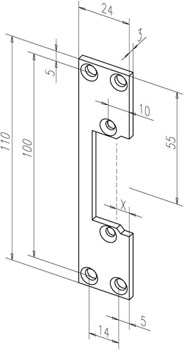 ASSA ABLOY Flachschließbl.107 STA verz.ktg.B.24xL.110mm DIN L/R - -10741