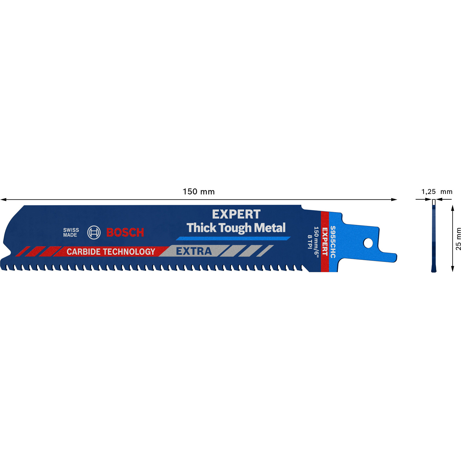 Bosch 3x Expert Thick Tough Metal S 955 CHC Säbelsägeblatt - 2608900366