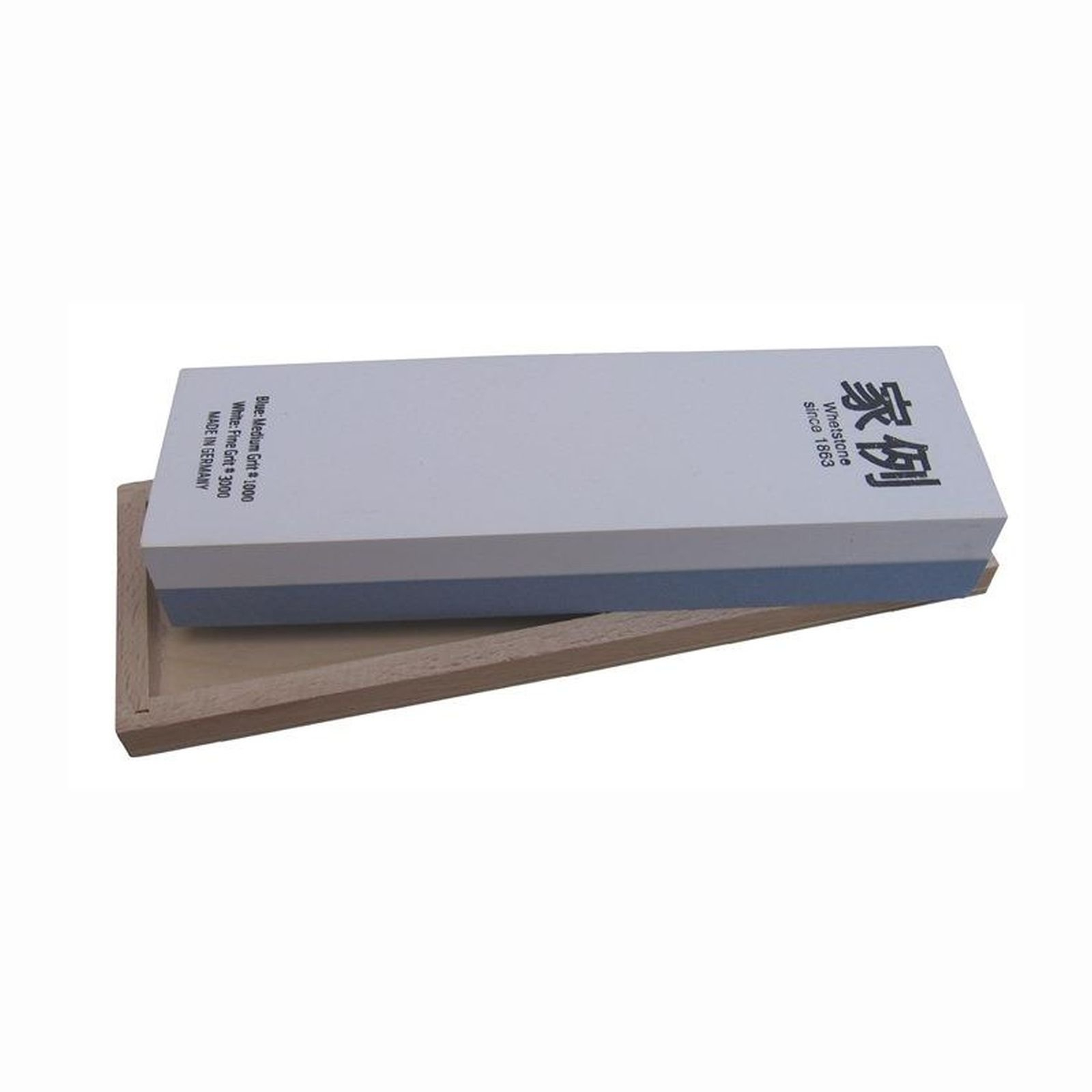 Friedrich Müller Abziehstein L 200 x B 60 x H 30 mm im Holzkasten