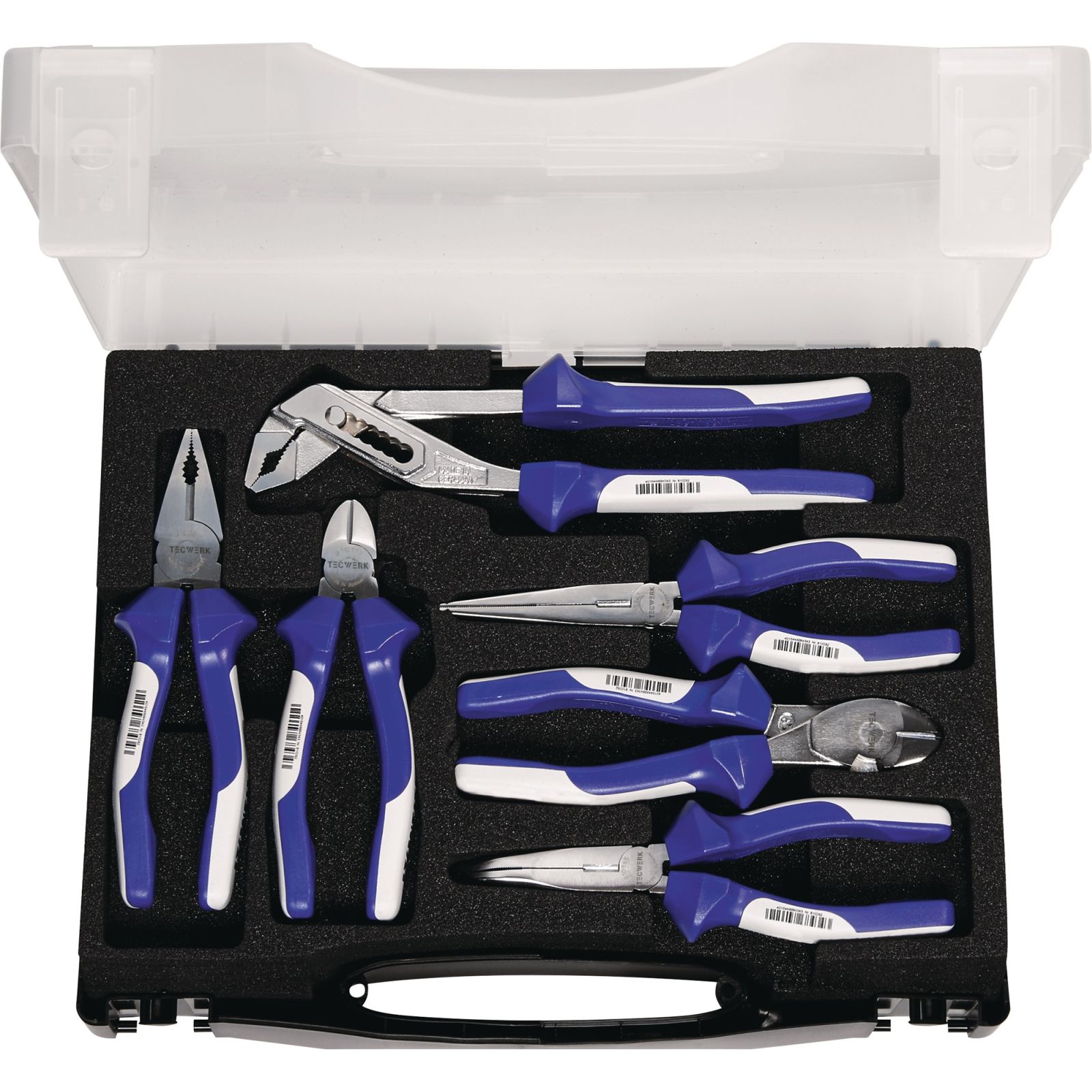 Zangensatz Inh.6-tlg.verchr.Ku.-Koffer TECWERK