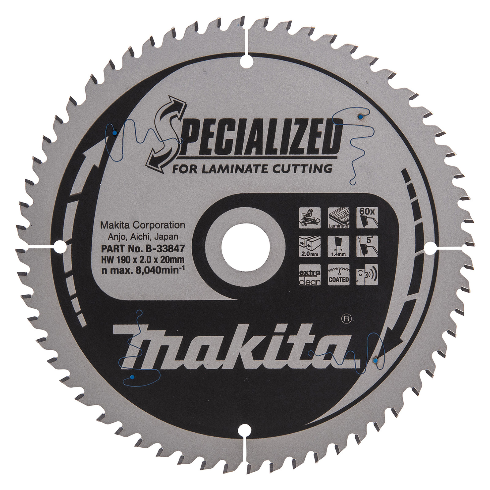 Makita SPECIALIZED Sägeblatt 190x20x60Z - B-33847
