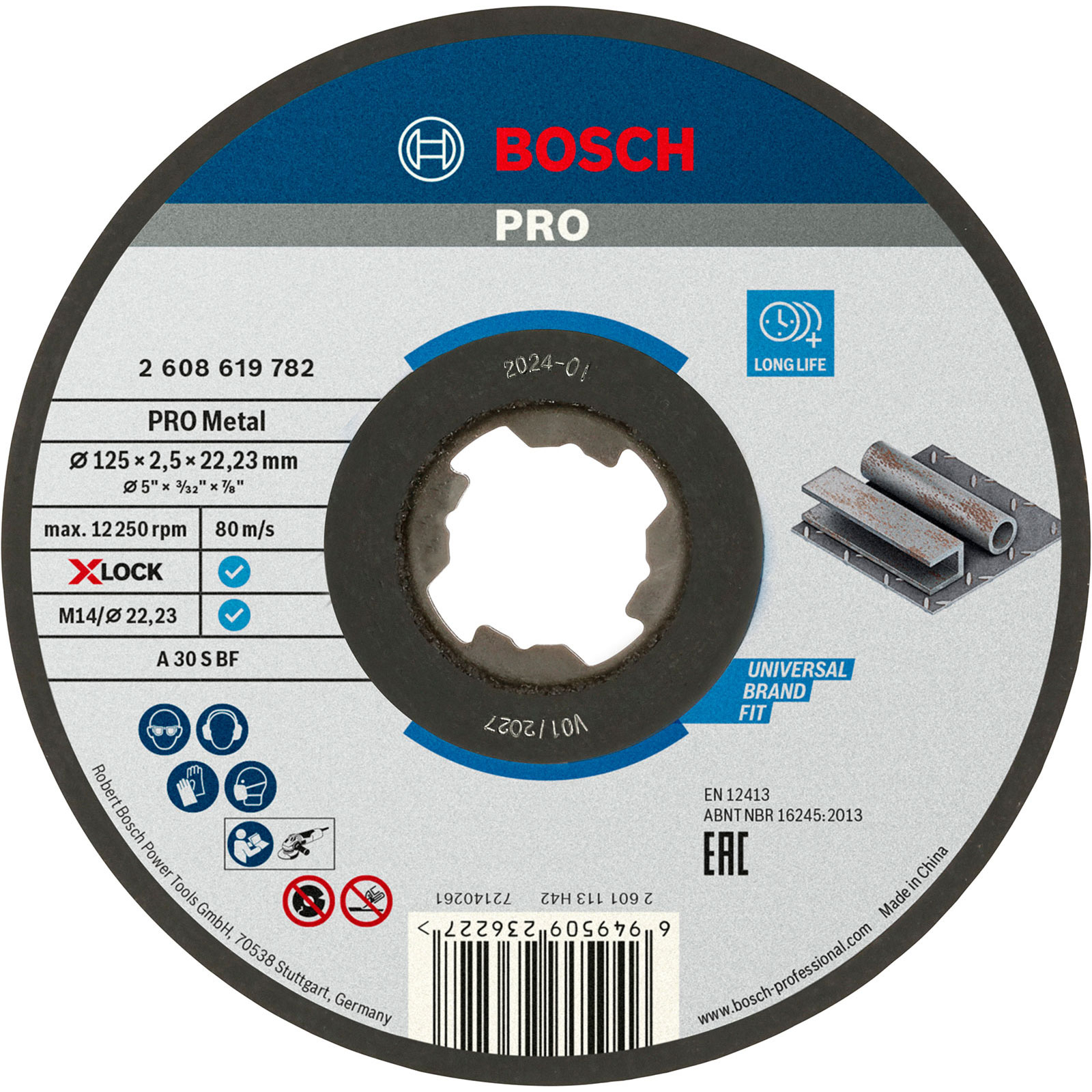 Bosch PRO Metal X-Lock Trennscheibe 125 x 2,5 x 22,23 mm - 2608619782