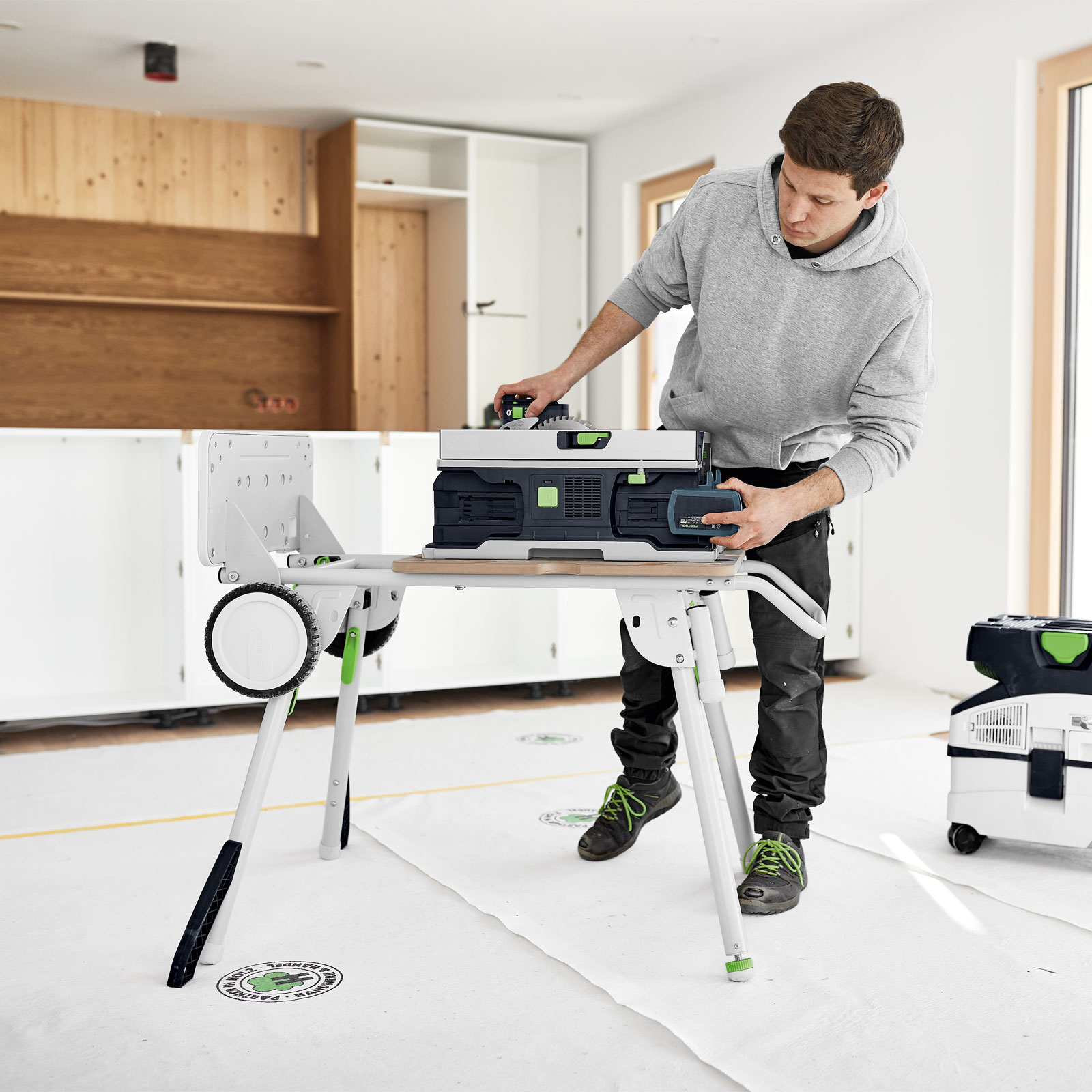 Festool Akku-Tischkreissäge CSC SYS 50 EBI-Set Ø 168 mm / 2x 5,0 Akku + Ladegerät - 577379