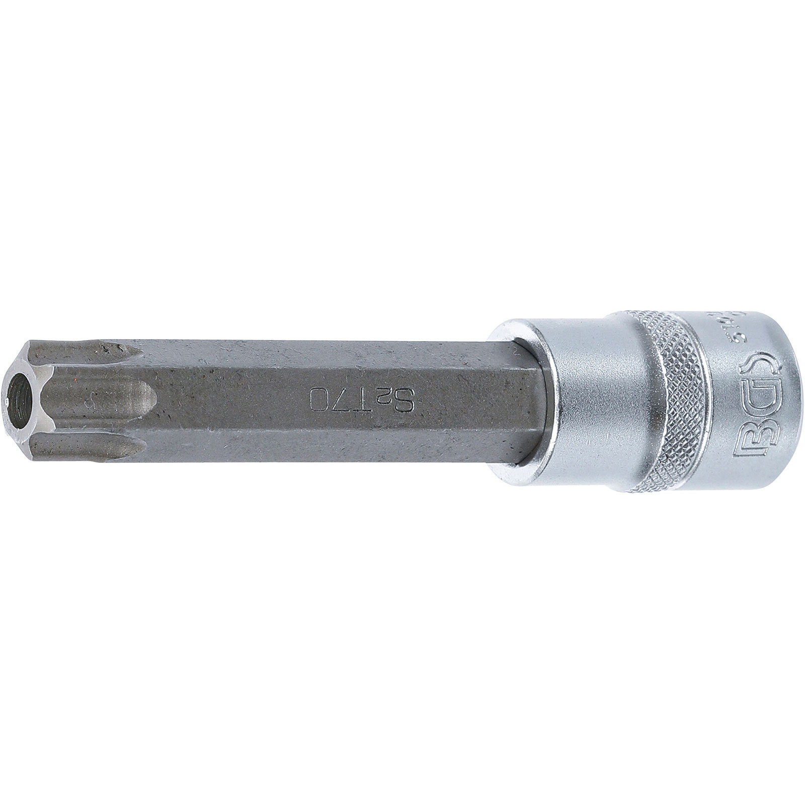 BGS Bit-Einsatz Länge 110 mm Antrieb Innenvierkant 12,5 mm (1/2") T-Profil (für Torx) mit Bohrung T70 - 5103-TB70