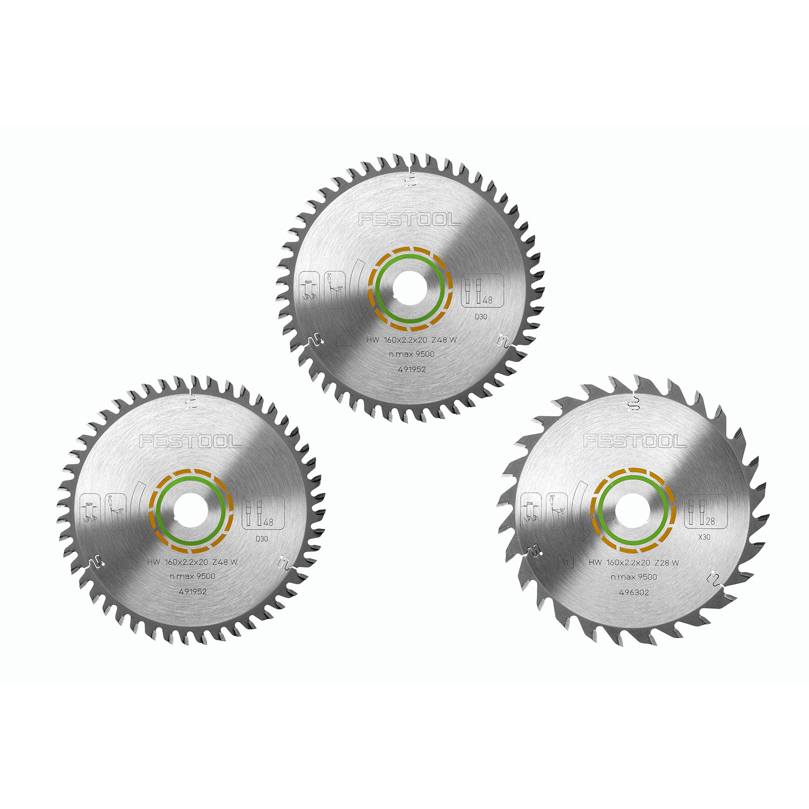 Festool Kreissägeblatt-Set KSB-SORT/3 W 160x2,2 - 578565