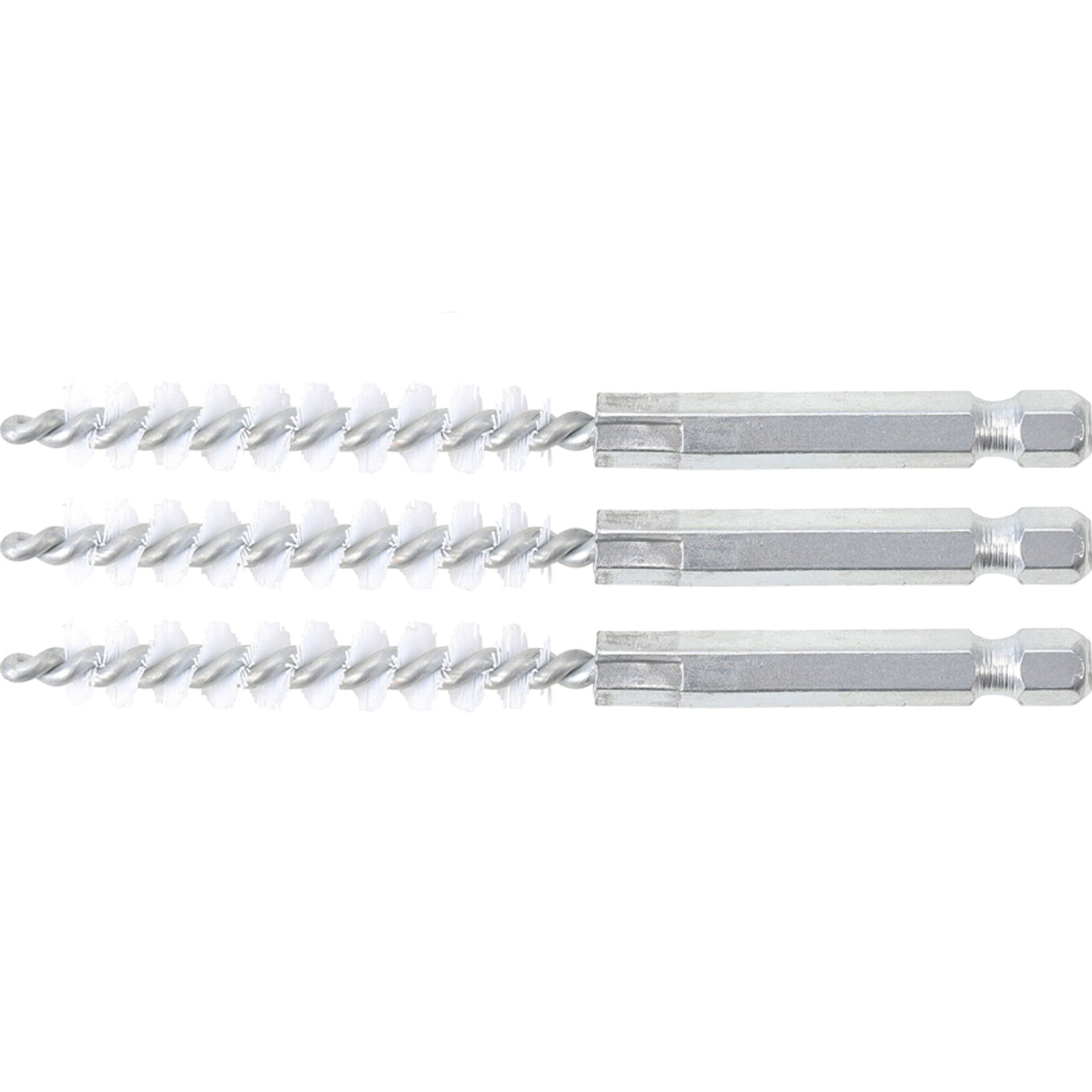 BGS Nylonbürste 9 mm Antrieb Außensechskant 6,3 mm (1/4") 3tlg. - 3078-9-N
