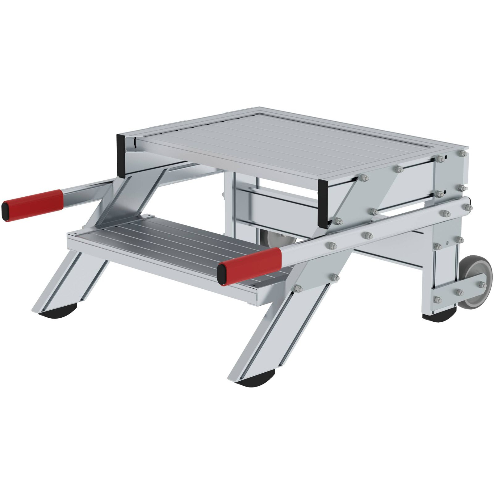 Günzburger Steigtechnik Arbeitspodest fahrbar Stufenbreite 600 mm Aluminium geriffelt