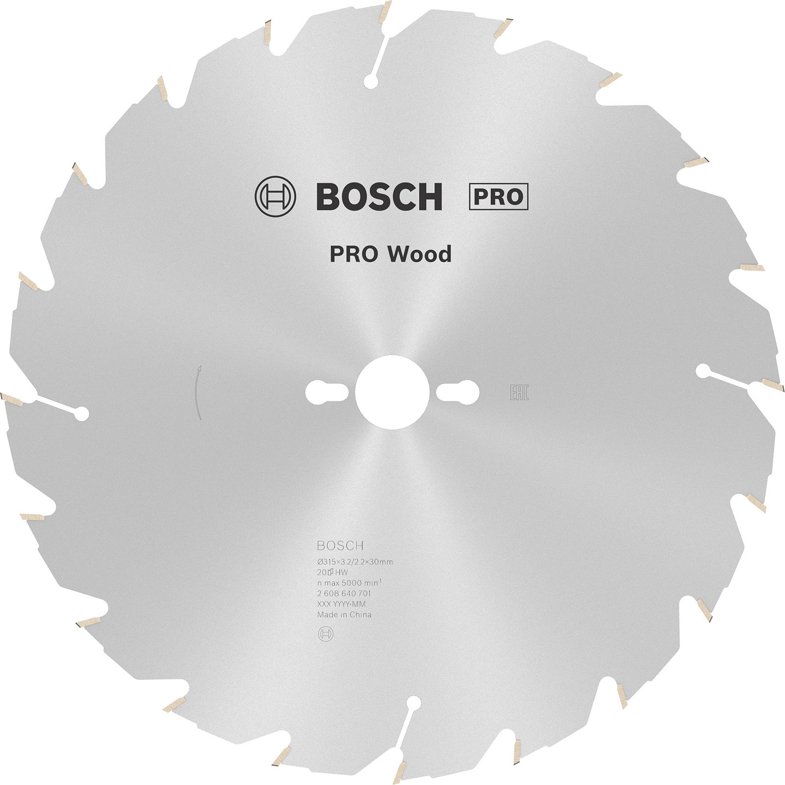 Bosch PRO Wood Kreissägeblatt 315 x 3,2 x 30 mm - 2608640701