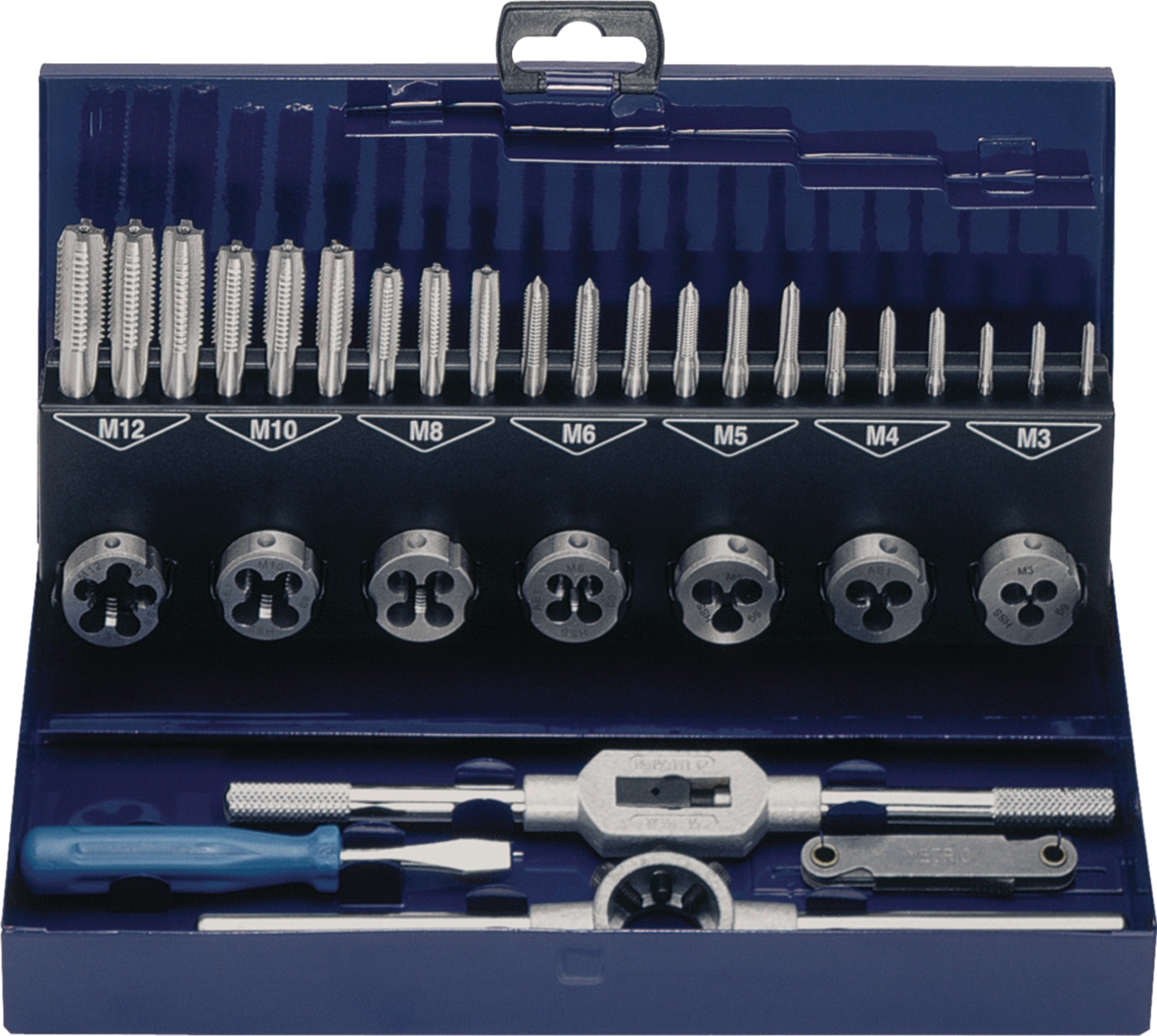 Gewindeschneidzeugsatz M3-M12 32tlg.HSS Metallkass.TECWERK