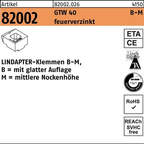Klemmen R 82002 GTW 40 MM 16/8,0 feuerverz. 1 Stück LINDAPTER