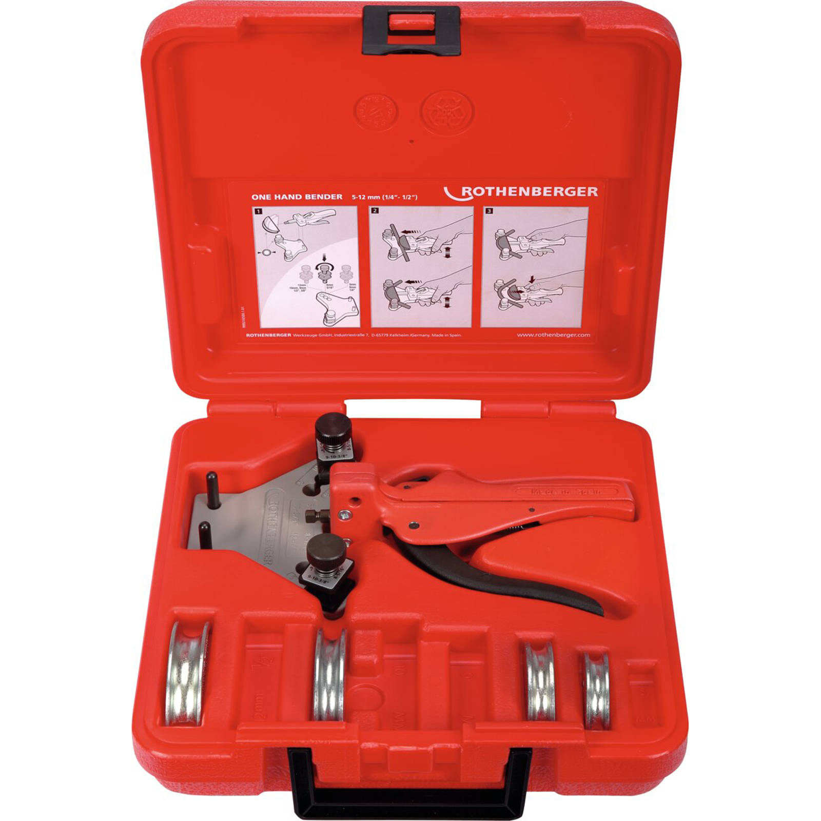 ROTHENBERGER TUBE BENDER Set, 1/4-5/16-3/8-1/2" - 24134