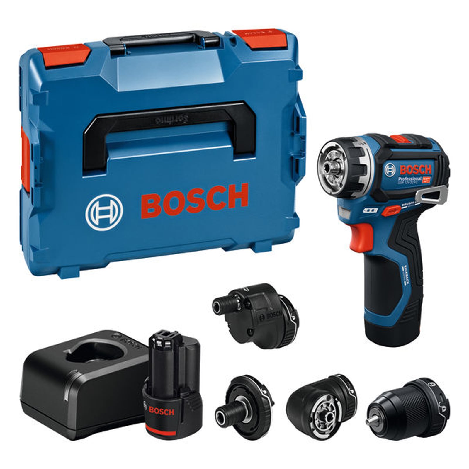 Bosch Schrauber GSR 12V-32 FC / 2x GBA 12V 2.0Ah inkl. diverse Aufsätze in L-BOXX - 06019N7101