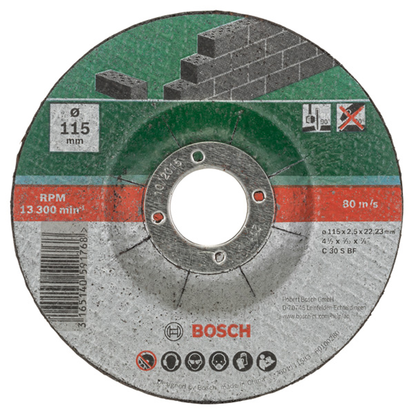 Bosch Trennscheiben-Set gekröpft für Stein D= 115 mm 5-tlg. - 2609256334