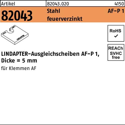 Ausgleichsscheibe R 82043 AF M16 P1 Stahl feuerverz. 1 Stück LINDAPTER