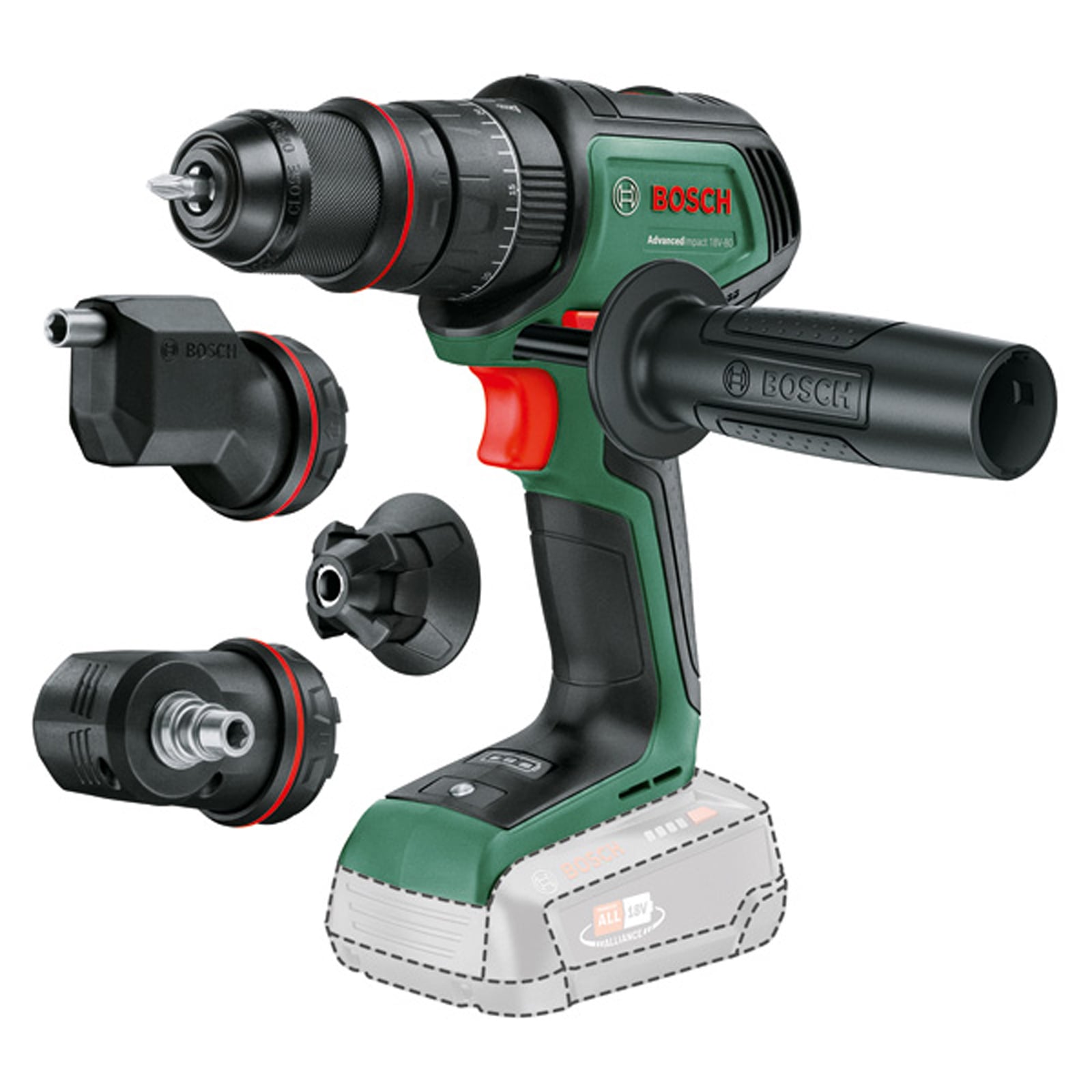 Bosch Akku-Schlagbohrmaschine AdvancedImpact 18V-80 QuickSnap, Aufsätze