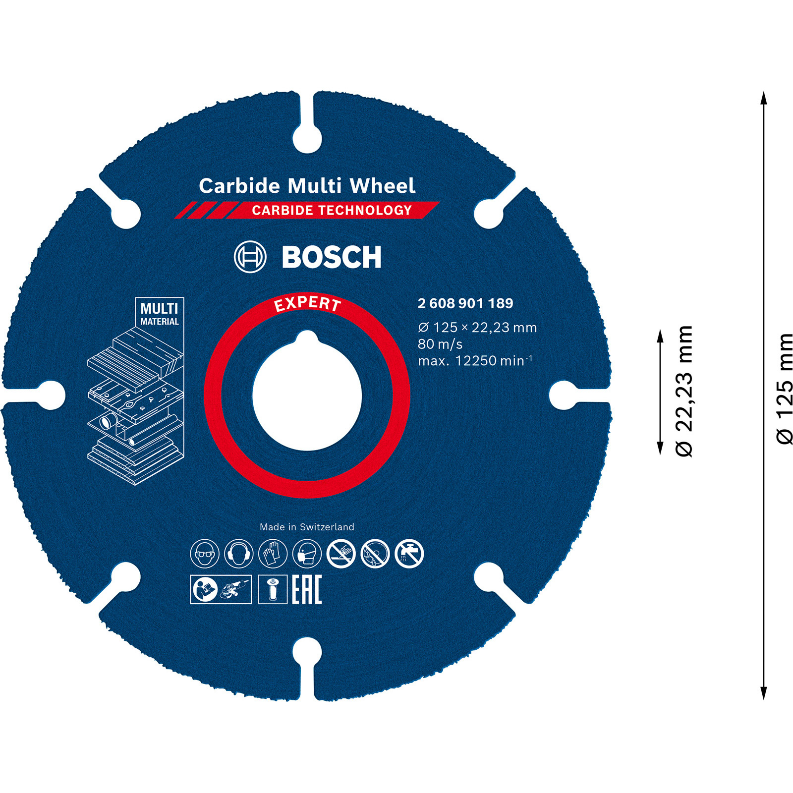 Bosch Expert Carbide Multi Wheel Trennscheibe 125 mm 22,23 mm - 2608901189