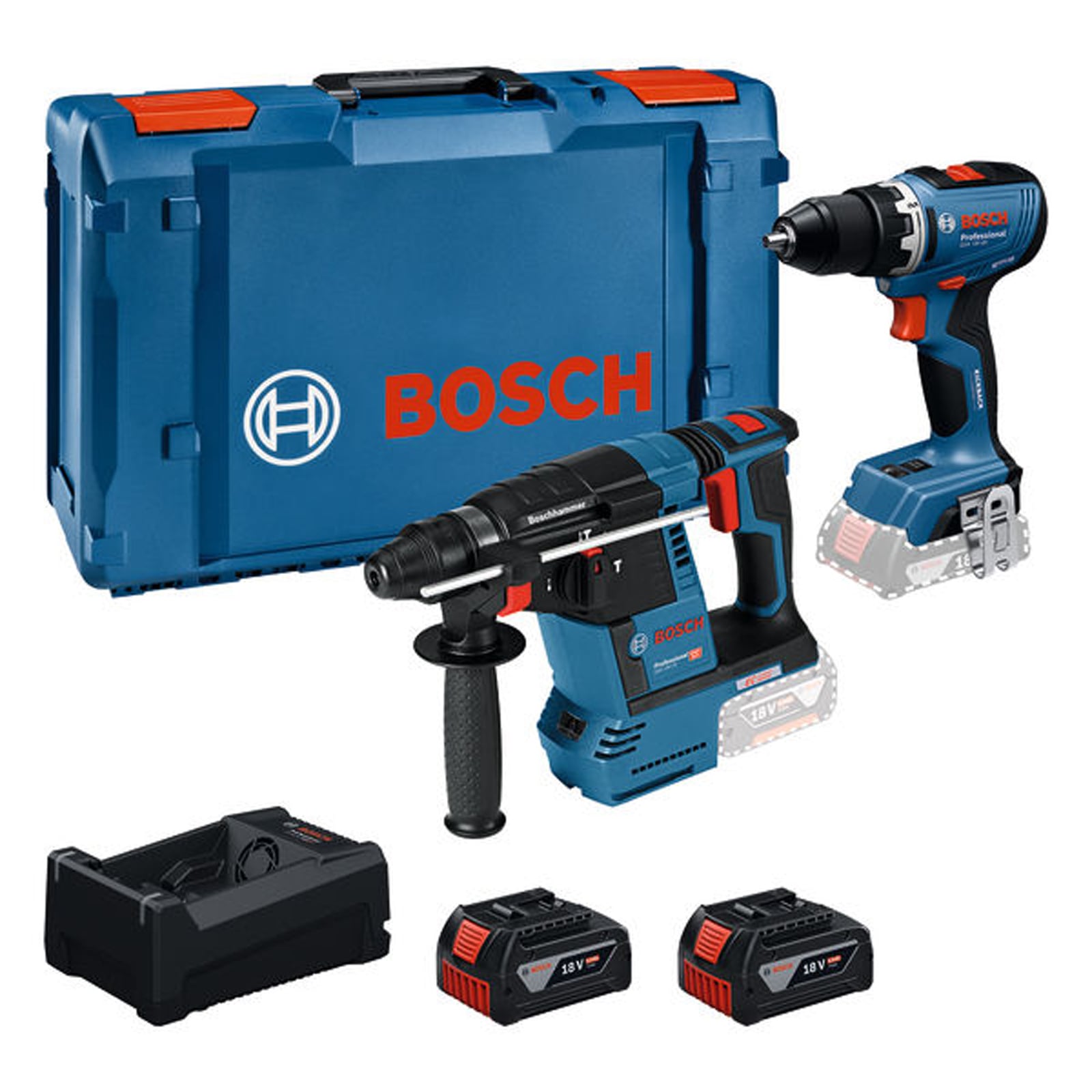 Bosch Combo Kit GSR 18V-65 + GBH 18V-26 / 2x Akku 5.0AH + Ladegerät in XL-BOXX - 0615A500E4