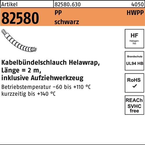 Kabelbündelschlauch R 82580 Helawrap 16 Polypropylen sw 1St. HELLERMANNTYTON