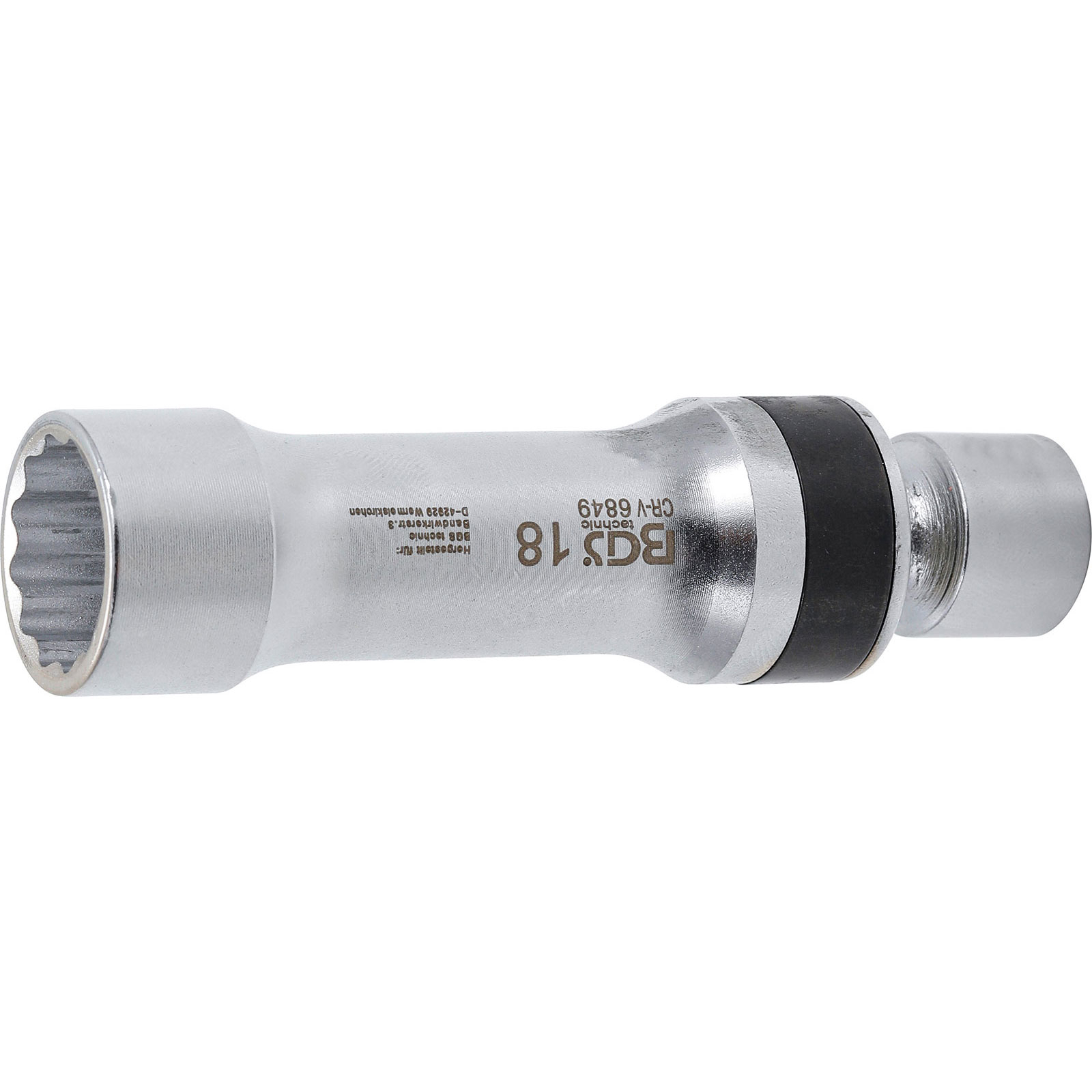 BGS Zündkerzen-Gelenkeinsatz Zwölfkant mit Haltefeder Antrieb Innenvierkant 10 mm (3/8") SW 18 mm - 6849
