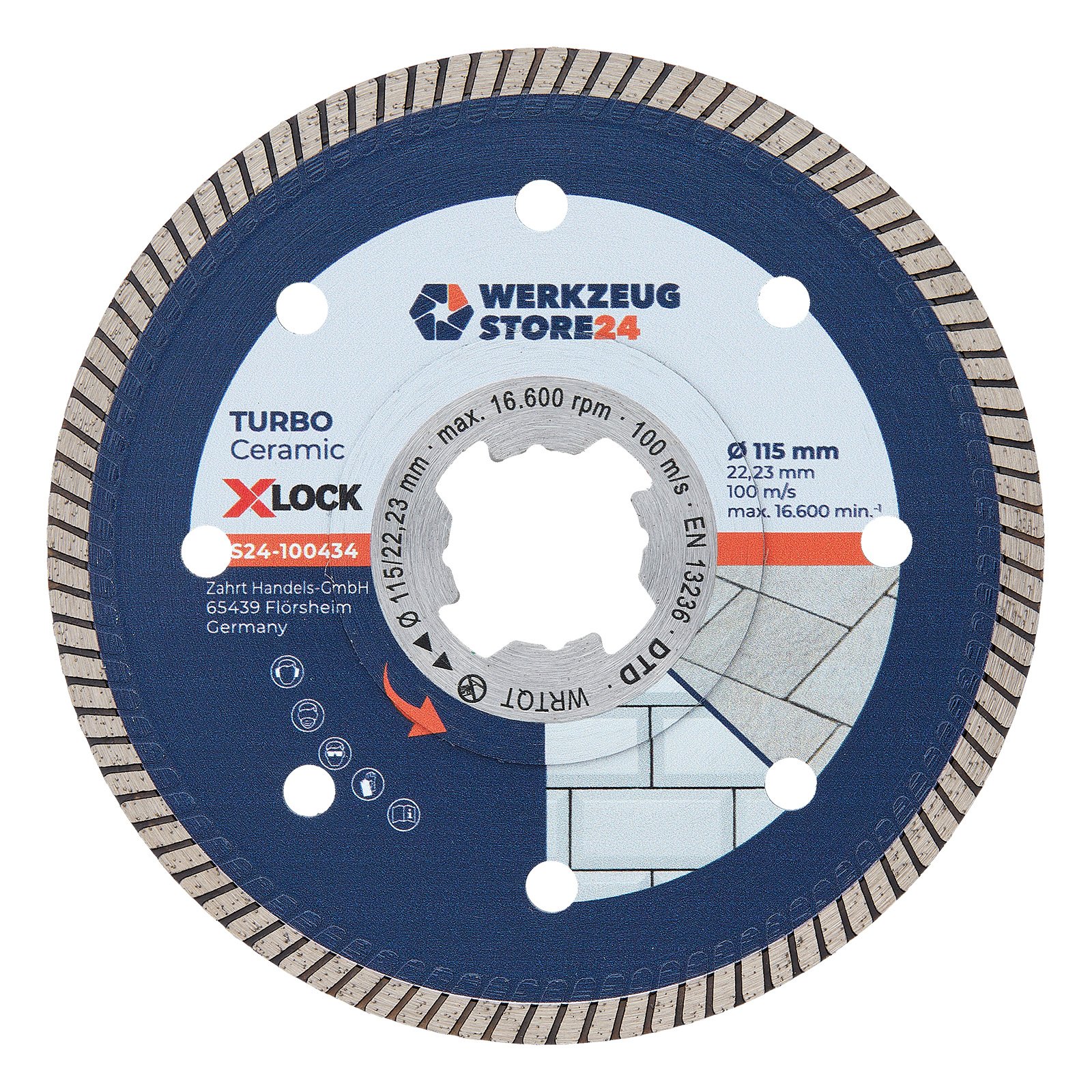 WS24 Diamanttrennscheibe X-Lock® Premium Feinsteinzeug 115 mm - WS24-100434