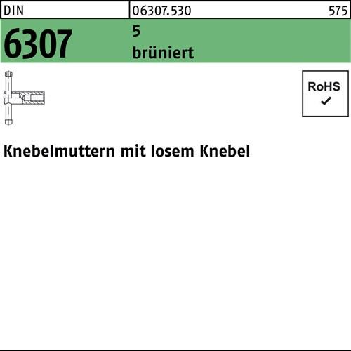 Knebelmutter DIN 6307 losen Knebel M10 5 brüniert 1 Stück