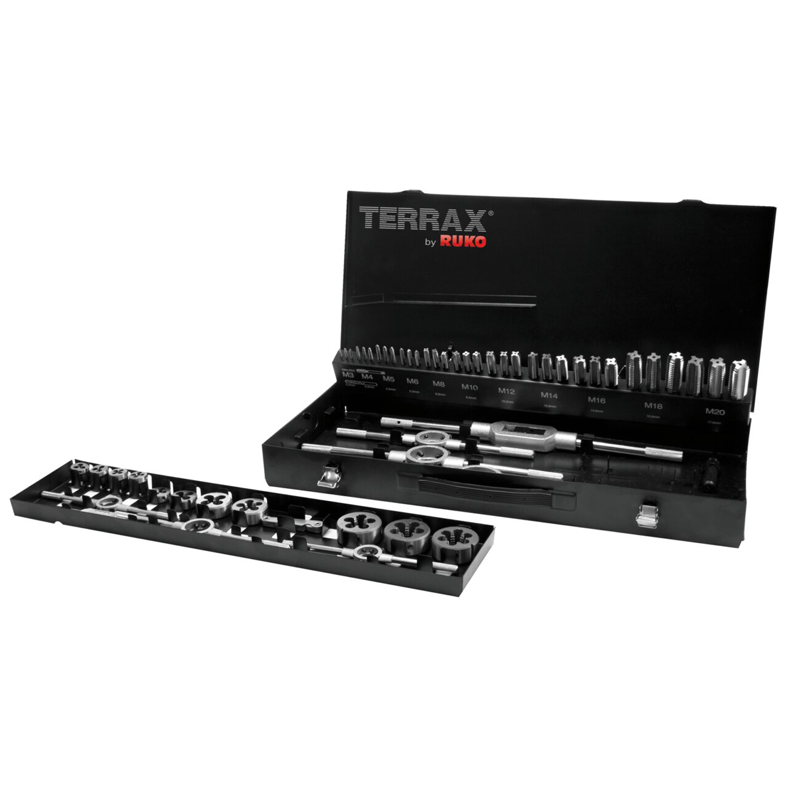 TERRAX by RUKO Gewindeschneidwerkzeug-Satz M HSS - 54 tlg. (Magazin Stahlblech) - A245040