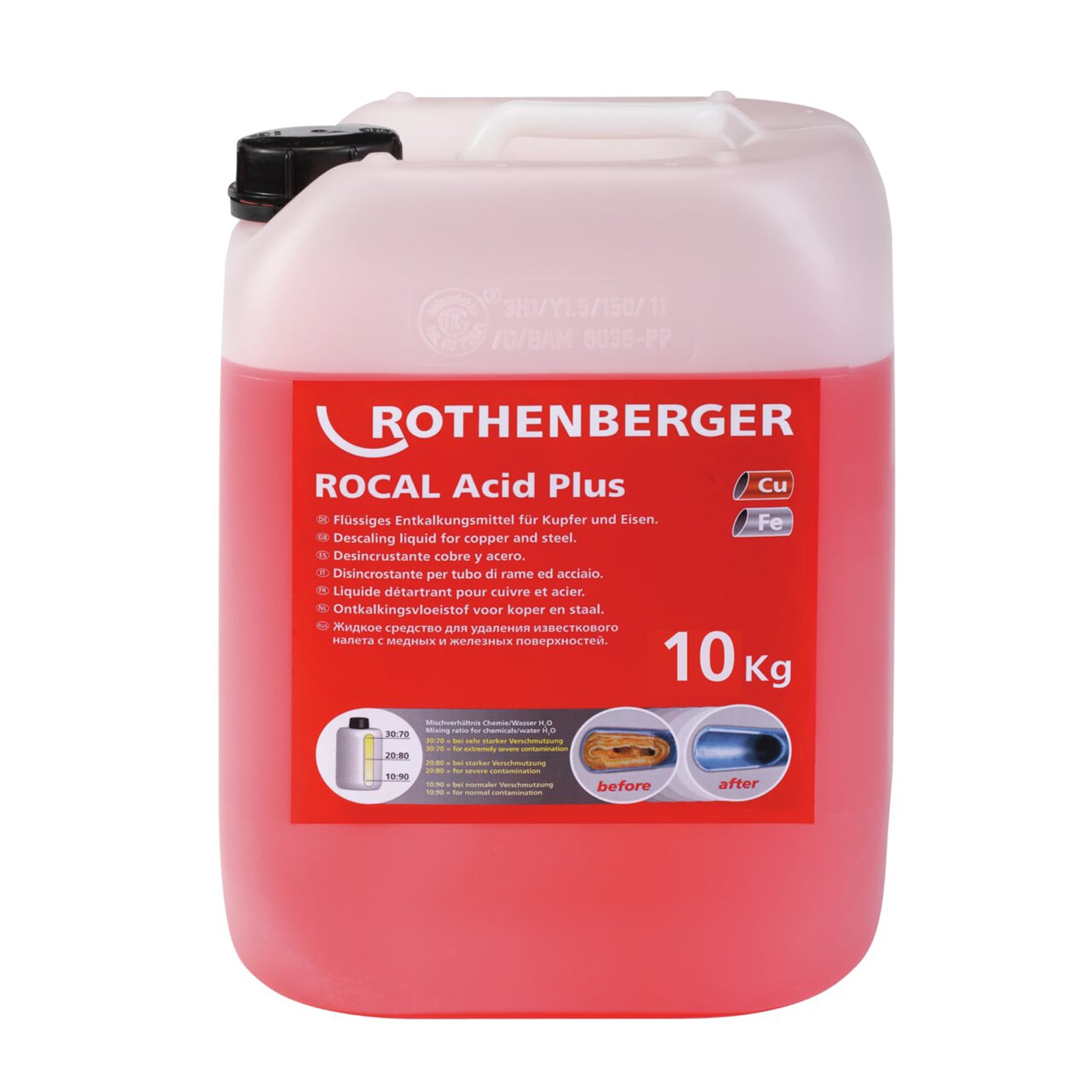 ROTHENBERGER ROCAL Acid Plus Entkalkungskonzentrat, Cu, FE, 10kg - 61106