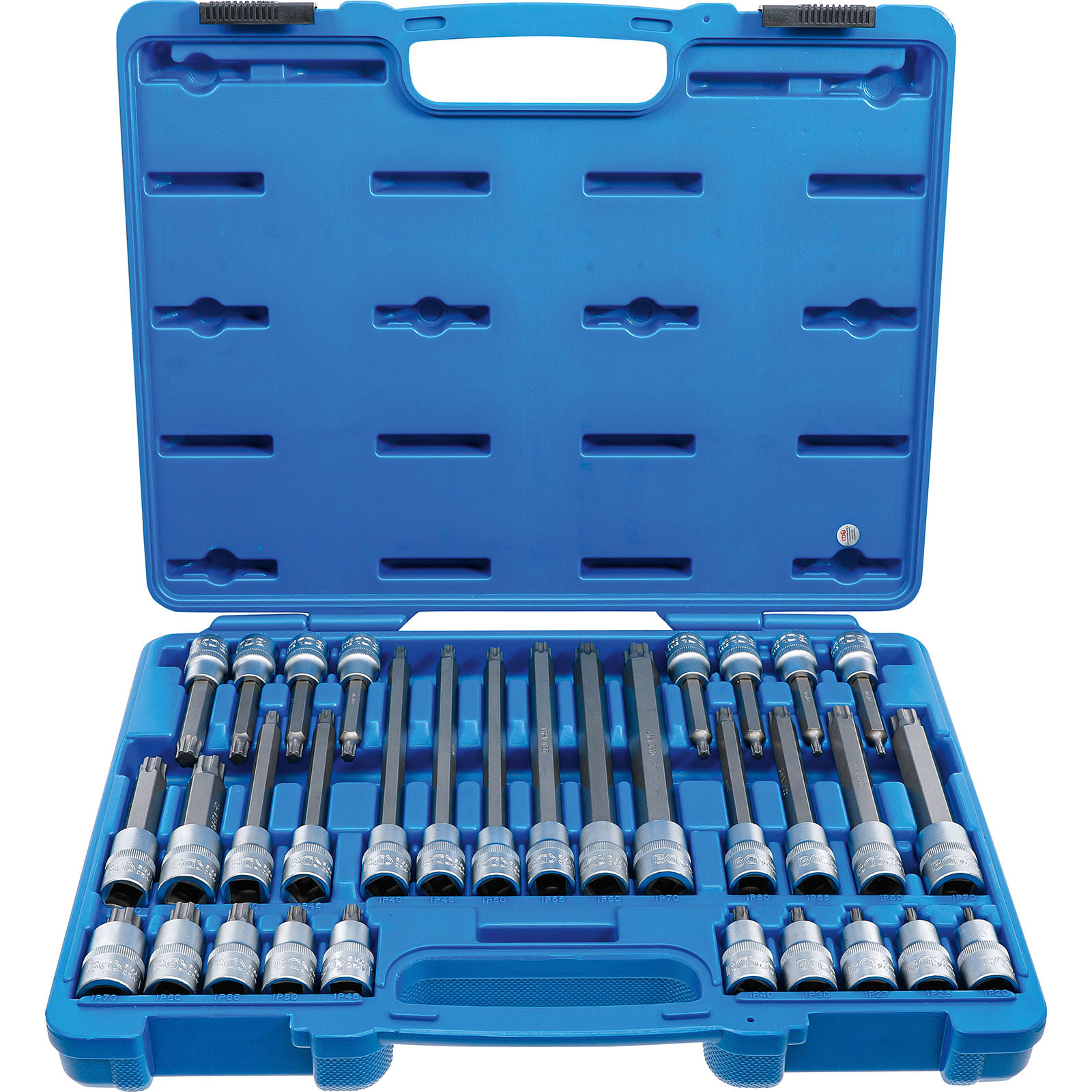 BGS Bit-Einsatz-Satz Antrieb Innenvierkant 12,5 mm (1/2") TP-Profil (für Torx Plus) TP20 - TP70 32tlg. - 5190