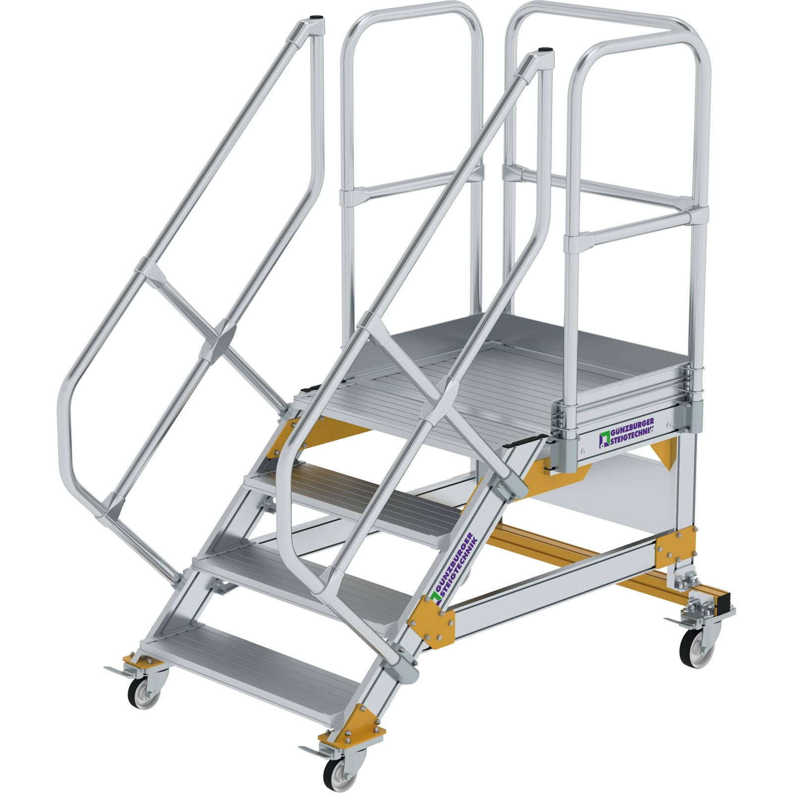 Günzburger Steigtechnik Plattformtreppe 45° fahrbar Stufenbreite 0,8 m