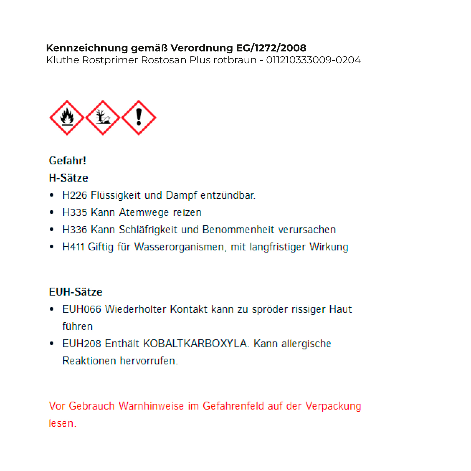 Kluthe Rostprimer Rostosan Plus rotbraun - 011210333009-0204