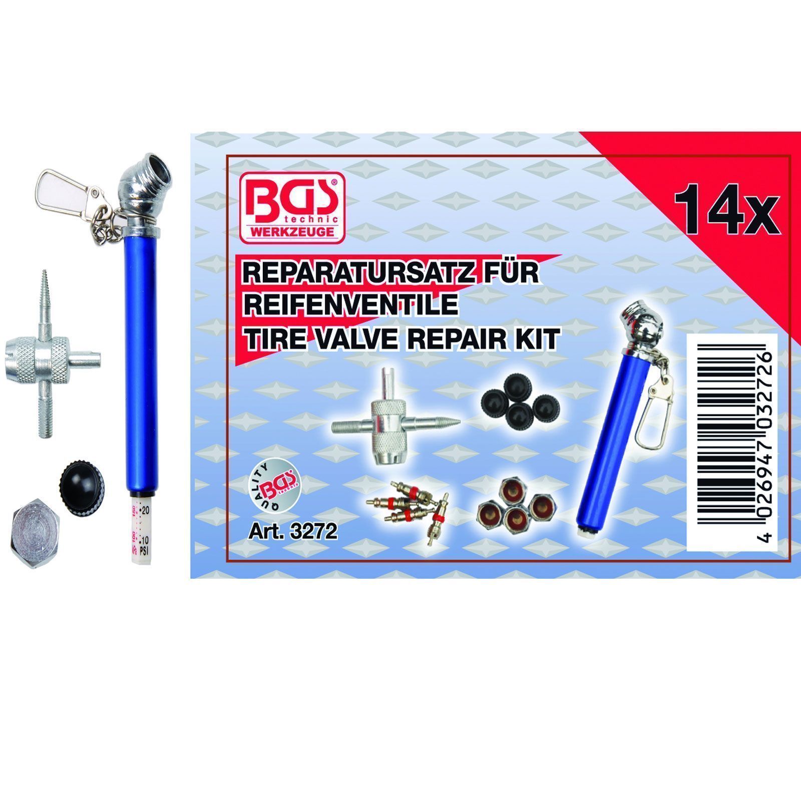 BGS 14tlg. Reparatur-Satz für Reifenventile - 3272