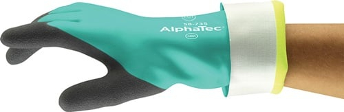 ANSELL Chemiehandschuh AlphaTec 58-735 grün EN 388 EN 374 PSA III