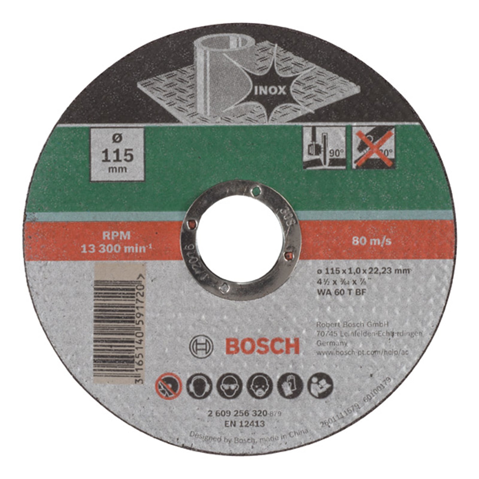 Bosch Trennscheibe gerade Inox D= 115 mm Dicke= 1,0 mm - 2609256320
