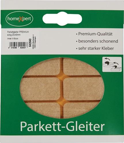 Parkettgleiter Premium 20 x 40mm Filz natur eck.selbstkl. - 542040