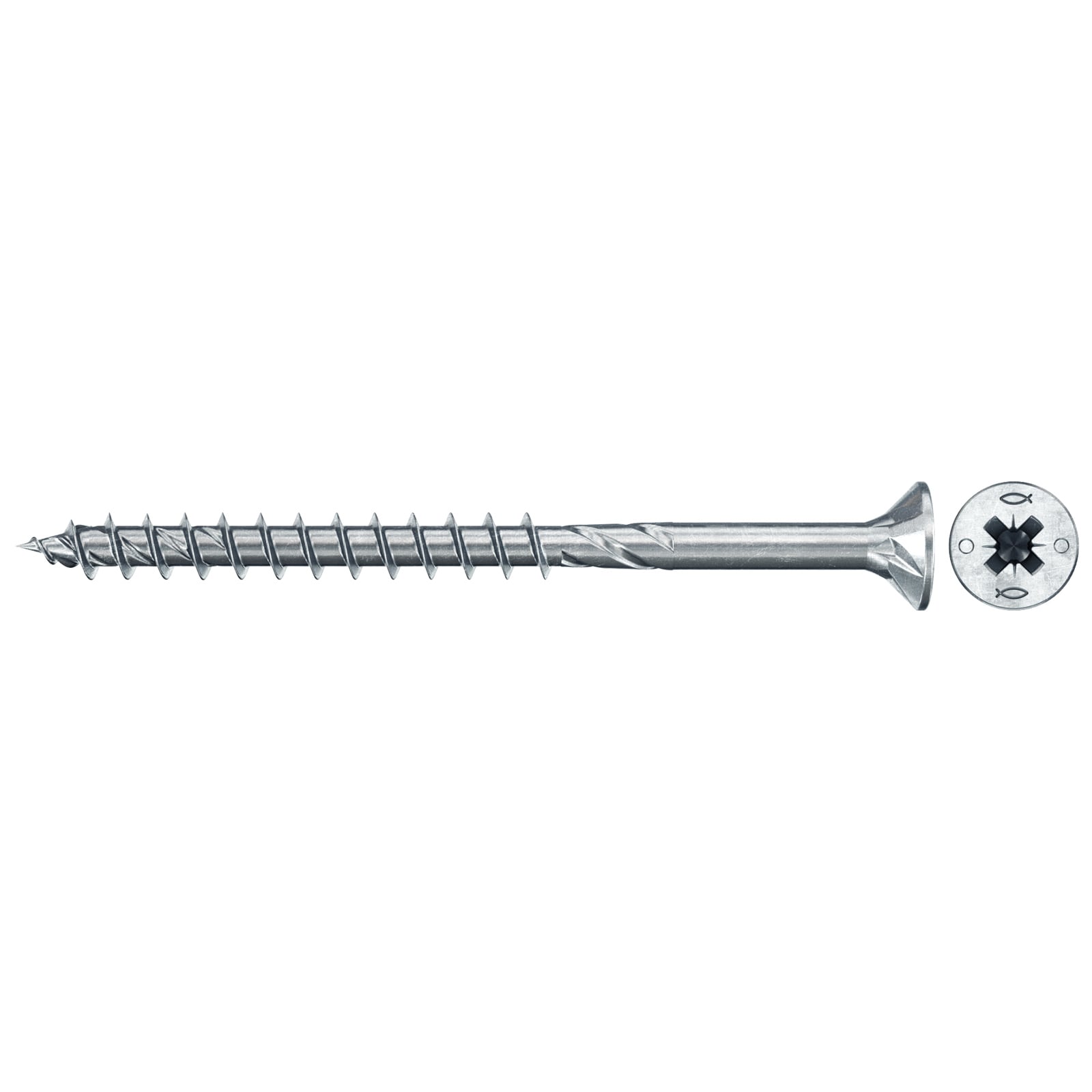 fischer Spanplattenschraube PowerFast FPF II CZP 4,5 x 80 BC 55 Senkkopf Kreuzschlitz PZ Teilgew. - 577673