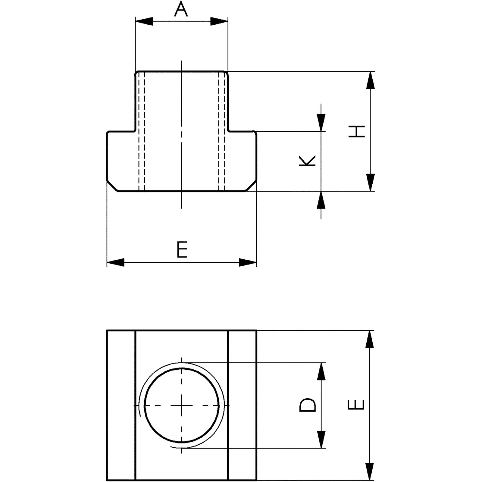 AMF T-Nutenstein DIN 508 T-Nut 14 mm M8 - 140327