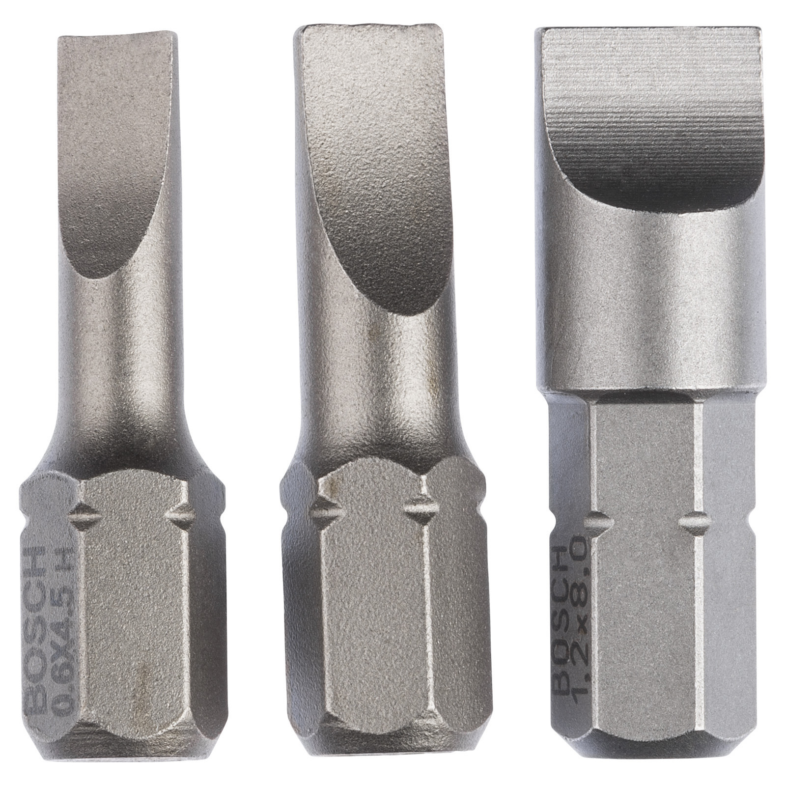 Bosch Schrauberbit-Set Extra-Hart (S), 3tlg. 25 mm, S0,6x4,5, S0,8x5,5, S1,2x8,0 - 2607001750