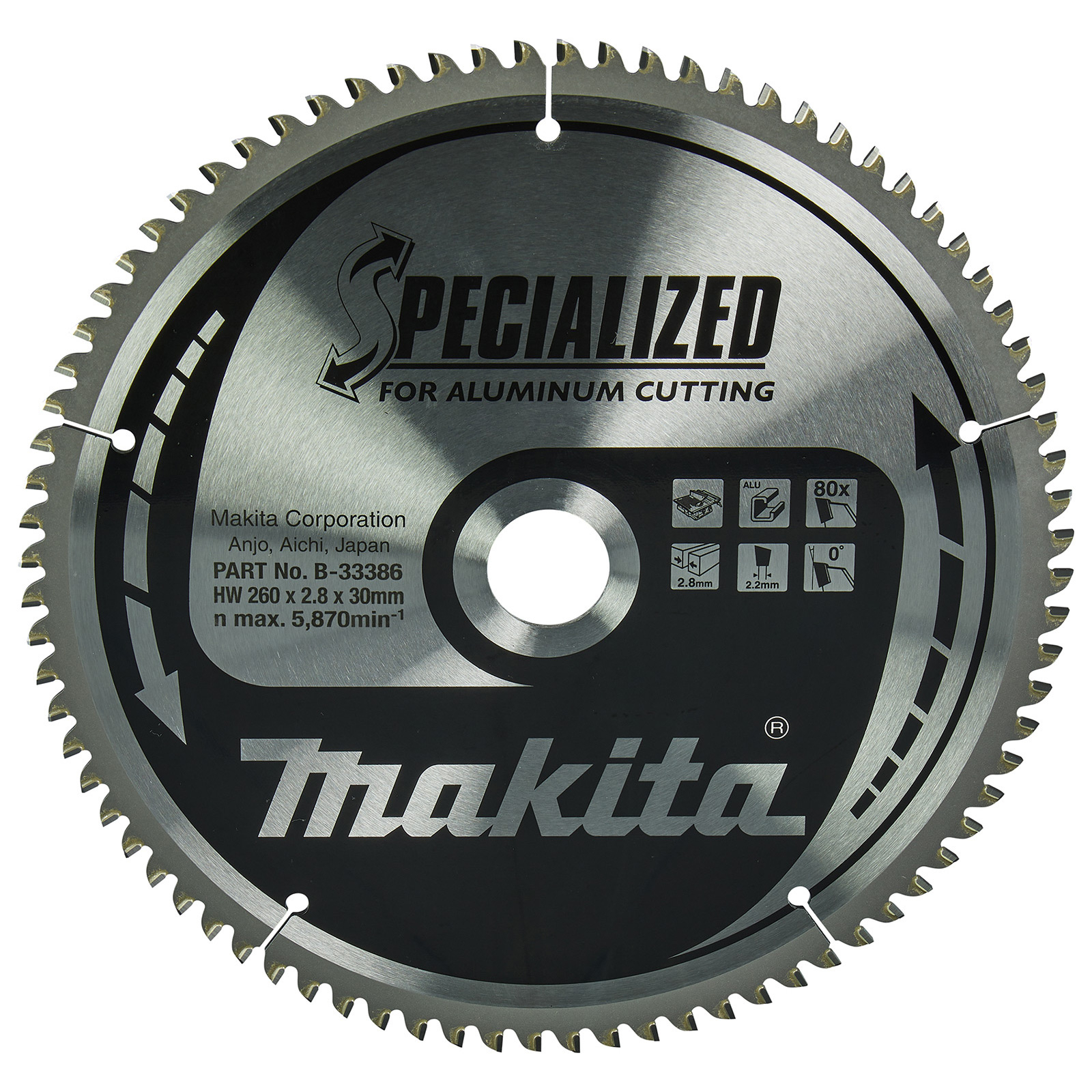 Makita SPECIALIZED Sägeblatt 260x30x80Z - B-33386