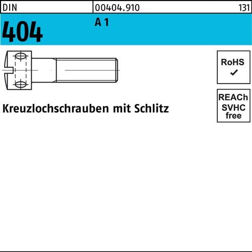 Kreuzlochschraube DIN 404 Schlitz M3x 8 A 1 100 Stück