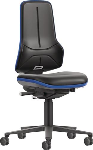 Arbeitsdrehstuhl Rl.Kunstlederpolster schwarz blau 470-640mm BIMOS