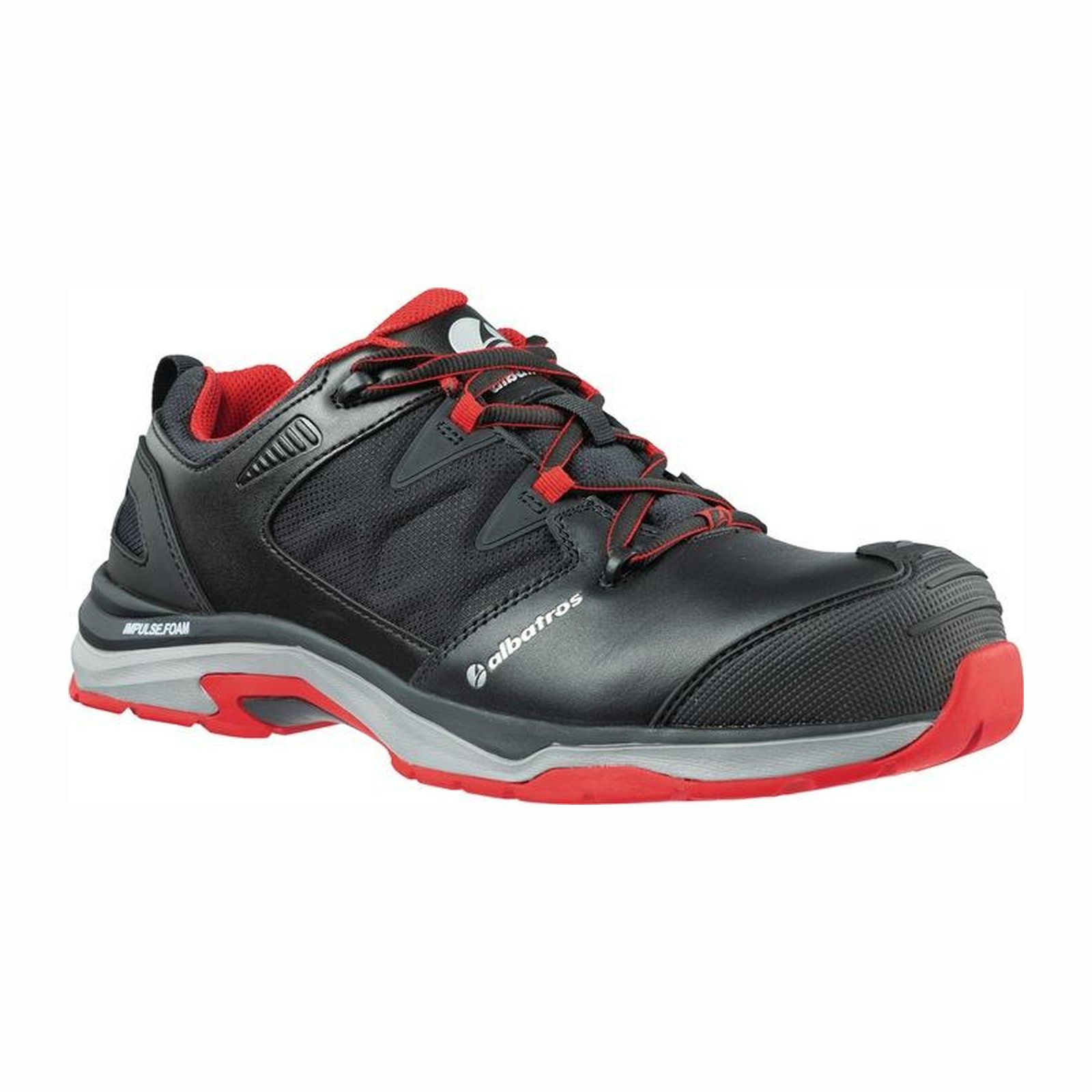 ALBATROS Sicherheitsschuh ULTRATRAIL BLACK Low Größe 46 schwarz / rot - 64.620.0-46