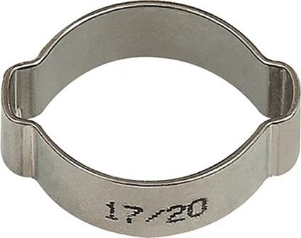 Riegler 50x Schlauchklemme 2-Ohr Edelstahl 1.4301 (W4) Spannbereich 17 - 20 mm - 179468