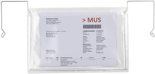 Drahtbügeltasche Maße 165x245mm A5 S.180µ quer o.Klappe PVC-Weichfolie TRANSPAK