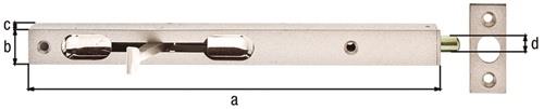 GAH Alberts Rohrkantriegel L.220mm B.20mm H.15mm STA silber m.Schließbl - 126353