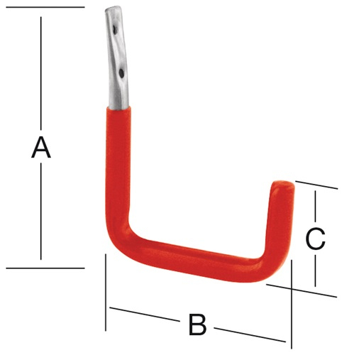 VORMANN Wandhaken U-Form Rotgummi 150 mm STA verz - 001451006BL