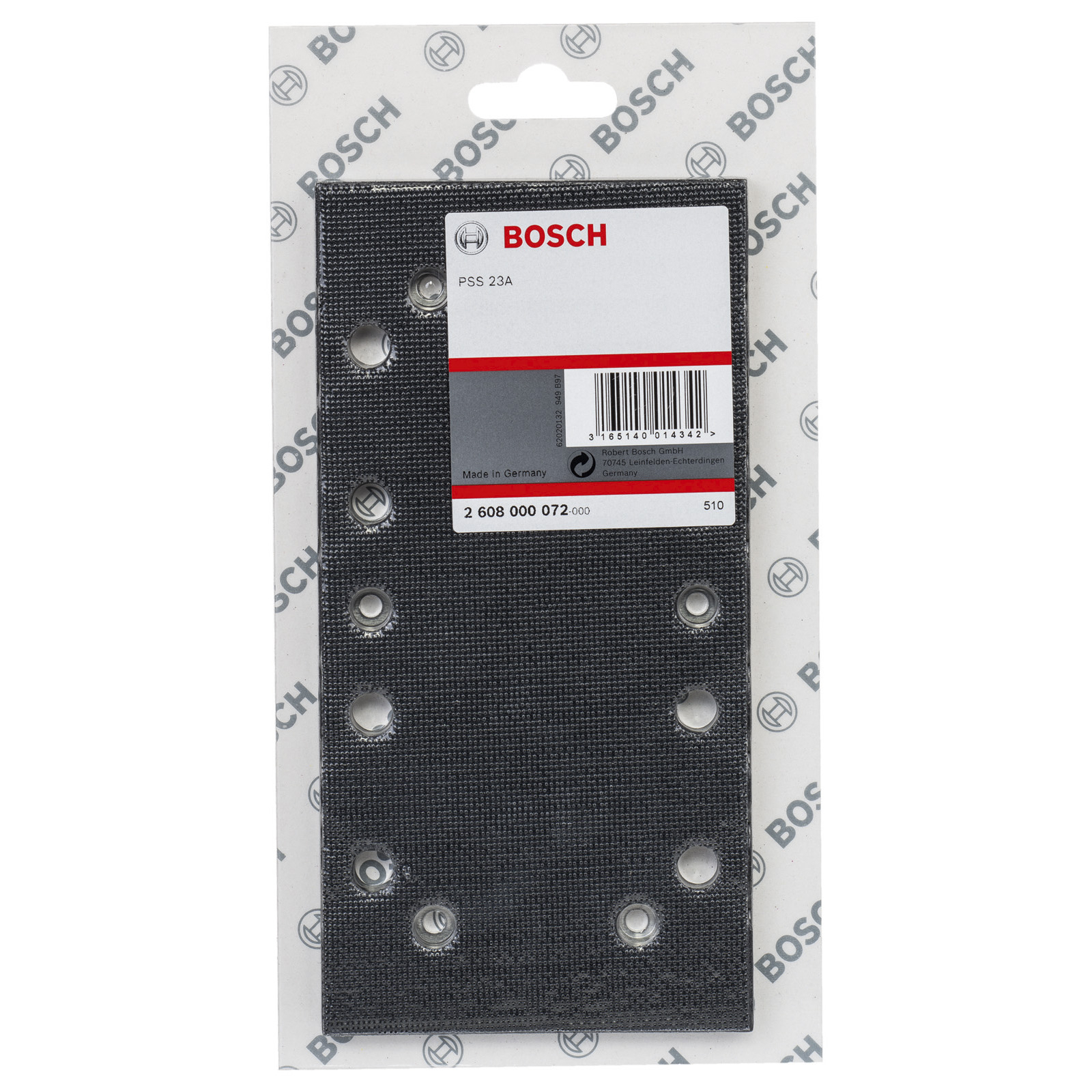 Bosch Schleifplatte 182 x 92 mm mit Kletthaftung für Schwingschleifer - 2608000072