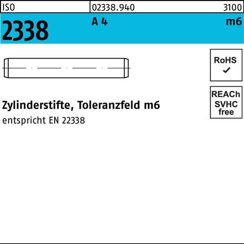 Zylinderstift ISO 2338 10 m6x 28 A 4 50 Stück